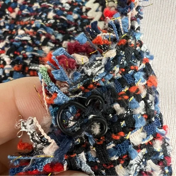 Zara Woman Tweed Blazer Jacket Small Multicolor Parisian Chic Tassel Fringe Pom - Picture 9 of 15